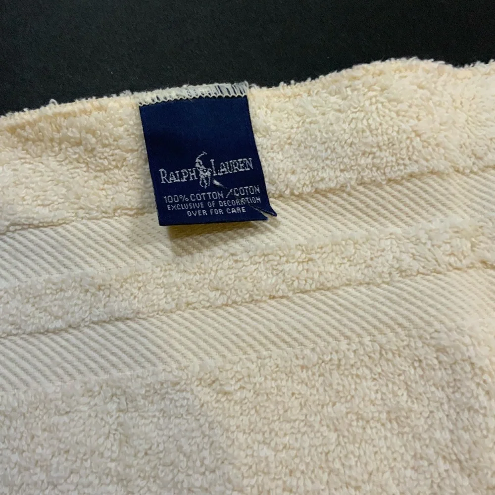 Vintage Ralph Lauren Cream Wash Cloth 12 1/2 X 12 1/2 NOS